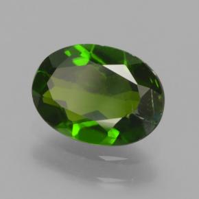 1.19캐럿 천연 그린 크롬 디옵사이드, 타원형 컷, 8.1×6 mm, VS
