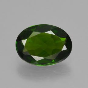 1.06캐럿 천연 그린 크롬 디옵사이드, 타원형 컷, 8.1×6 mm, VS