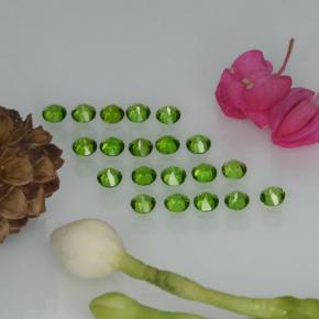 캐럿 천연 녹색 크롬 디옵사이드 보석, 라운드 컷, VS