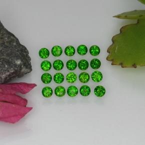 1.39캐럿 천연 그린 크롬 디옵사이드 보석, 라운드 컷, 2.40 mm, VS-SI