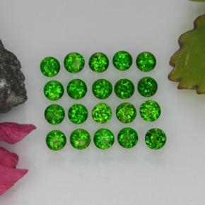 1.39캐럿 천연 그린 크롬 디옵사이드 보석, 라운드 컷, 2.40 mm, VS-SI