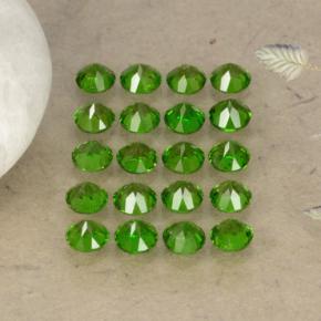 1.40캐럿 천연 그린 크롬 디옵사이드 보석, 라운드 컷, 2.50 mm, VS-SI