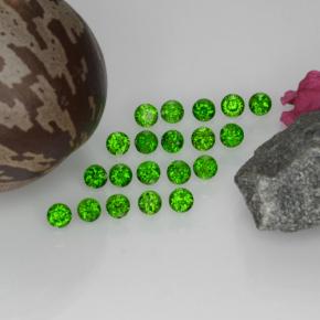 1.43캐럿 천연 그린 크롬 디옵사이드 보석, 라운드 컷, 2.50 mm, VS-SI
