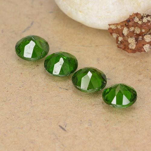 1.93캐럿 천연 미디엄-다크 그린 크롬 디옵사이드 보석, 라운드 컷, 4.96 mm, VS