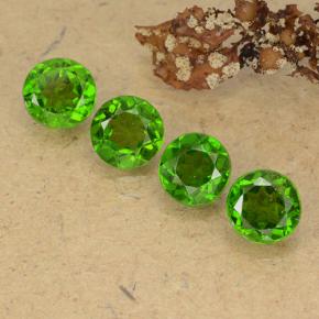 2.24캐럿 천연 미디엄-다크 그린 크롬 디옵사이드 보석, 라운드 컷, 5.02 mm, VS