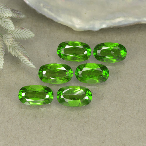 1.42캐럿 천연 미디엄-다크 그린 크롬 디옵사이드 보석, 타원형 컷, 5×3 mm, VS-SI