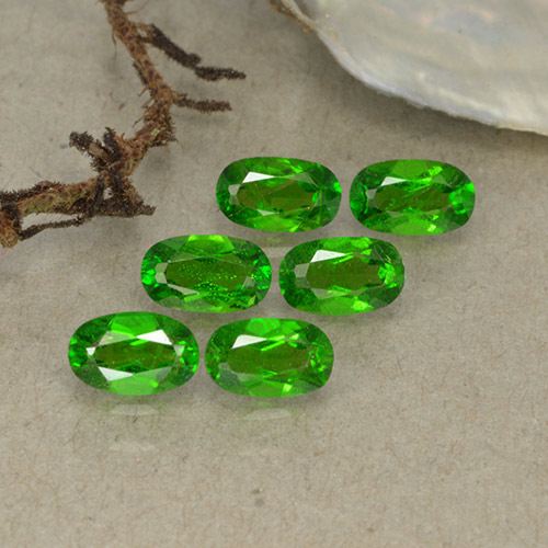 1.48캐럿 천연 미디엄-다크 그린 크롬 디옵사이드 보석, 타원형 컷, 4.9×3 mm, VS-SI
