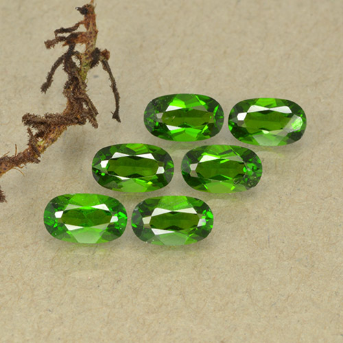 1.50캐럿 천연 미디엄-다크 그린 크롬 디옵사이드 보석, 타원형 컷, 5×3 mm, VS-SI