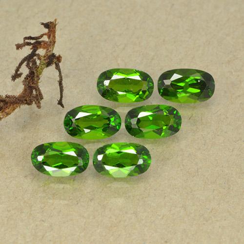 1.62캐럿 천연 Medium Dark-Green 크롬 디옵사이드 보석, 타원형 컷, 4.9×2.9 mm, VS-SI