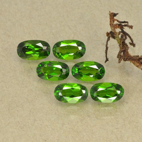 1.62캐럿 천연 Medium Dark-Green 크롬 디옵사이드 보석, 타원형 컷, 4.9×2.9 mm, VS-SI