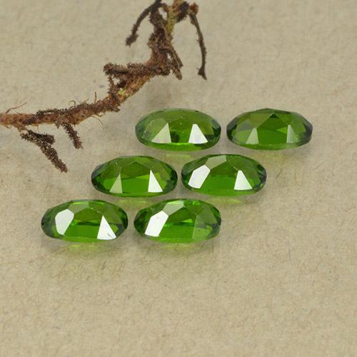 1.62캐럿 천연 Medium Dark-Green 크롬 디옵사이드 보석, 타원형 컷, 4.9×2.9 mm, VS-SI