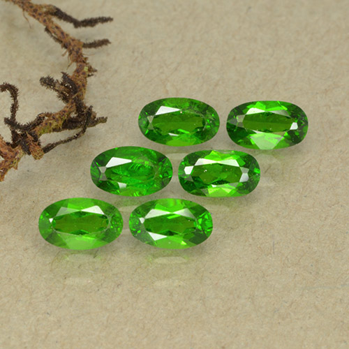 1.54캐럿 천연 미디엄-다크 그린 크롬 디옵사이드 보석, 타원형 컷, 5×3 mm, VS-SI