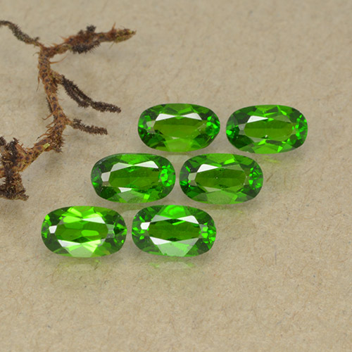 1.57캐럿 천연 미디엄-다크 그린 크롬 디옵사이드 보석, 타원형 컷, 5×3 mm, VS-SI