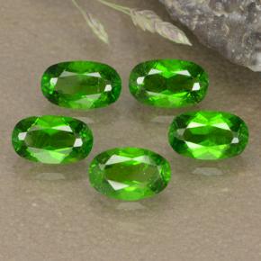 1.37캐럿 천연 미디엄 그린 크롬 디옵사이드 보석, 타원형 컷, 4.9×3 mm, VS