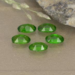 1.37캐럿 천연 미디엄 그린 크롬 디옵사이드 보석, 타원형 컷, 4.9×3 mm, VS