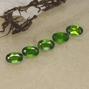 1.18캐럿 천연 생기 있는 그린 크롬 디옵사이드 보석, 타원형 컷, 4.9×3 mm, VS