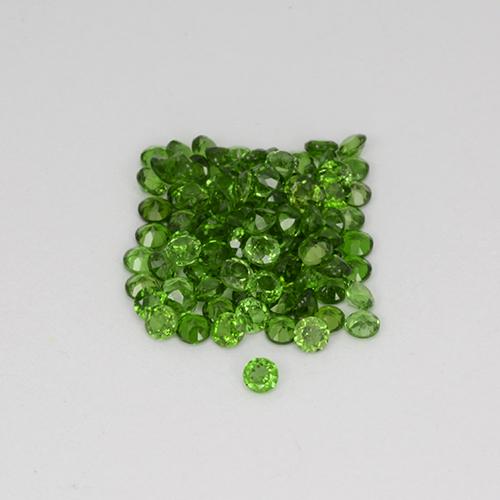 2.55캐럿 천연 다크 그린 크롬 디옵사이드 보석, 라운드 컷, 1.76 mm, VS