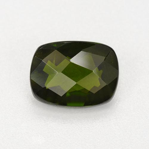 1.41캐럿 천연 딥 그린 크롬 디옵사이드, 쿠션 컷, 8.1×6.1 mm, VVS-VS