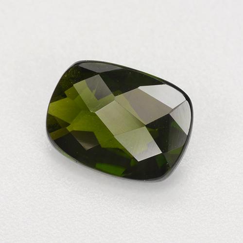 1.41캐럿 천연 딥 그린 크롬 디옵사이드, 쿠션 컷, 8.1×6.1 mm, VVS-VS