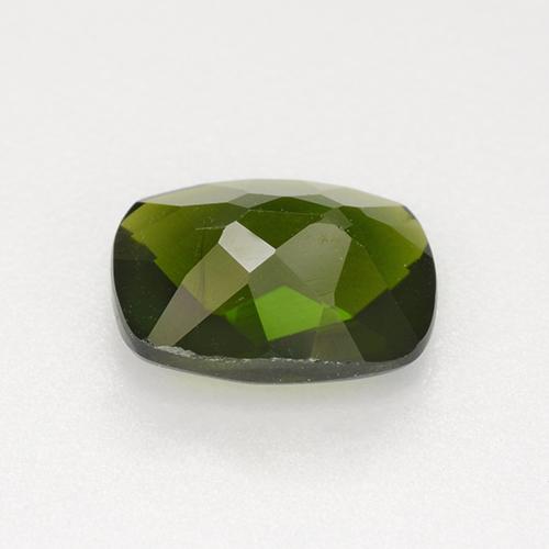 1.41캐럿 천연 딥 그린 크롬 디옵사이드, 쿠션 컷, 8.1×6.1 mm, VVS-VS