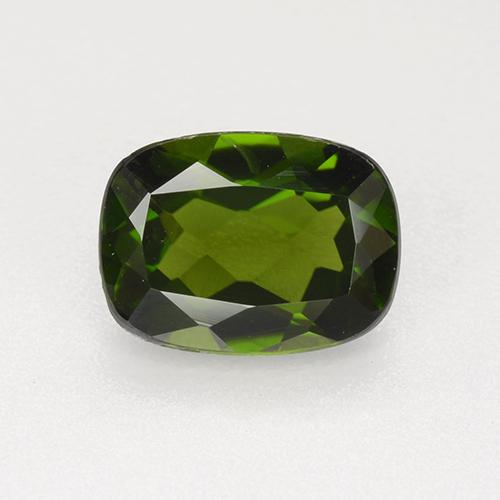 1.32캐럿 천연 포레스트 그린 크롬 디옵사이드, 쿠션 컷, 8×5.9 mm, VVS-VS