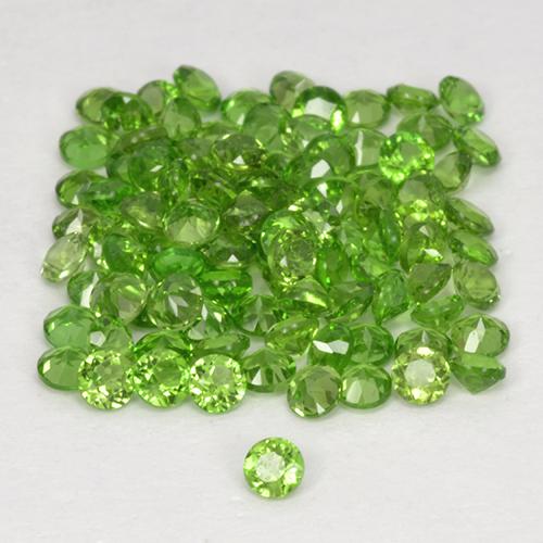 2.50캐럿 천연 미디엄-다크 그린 크롬 디옵사이드 보석, 라운드 컷, 1.75 mm, VS