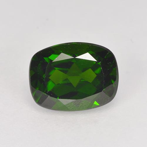 1.70캐럿 천연 포레스트 그린 크롬 디옵사이드, 쿠션 컷, 8.1×6.2 mm, VVS-VS