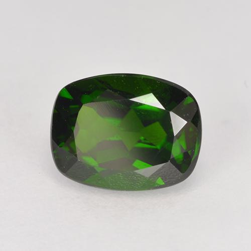 1.70캐럿 천연 포레스트 그린 크롬 디옵사이드, 쿠션 컷, 8.1×6.2 mm, VVS-VS