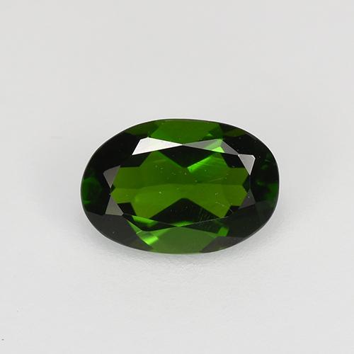 0.58캐럿 천연 포레스트 그린 크롬 디옵사이드, 타원형 컷, 6.6×4.5 mm, VS