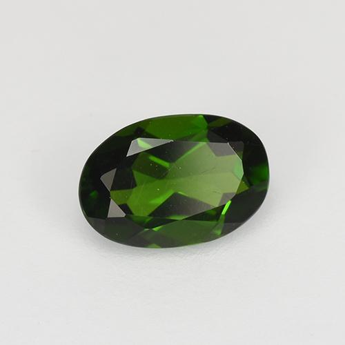 0.58캐럿 천연 포레스트 그린 크롬 디옵사이드, 타원형 컷, 6.6×4.5 mm, VS