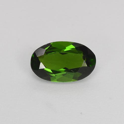 0.54캐럿 천연 딥 그린 크롬 디옵사이드, 타원형 컷, 6.6×4.2 mm, VVS-VS