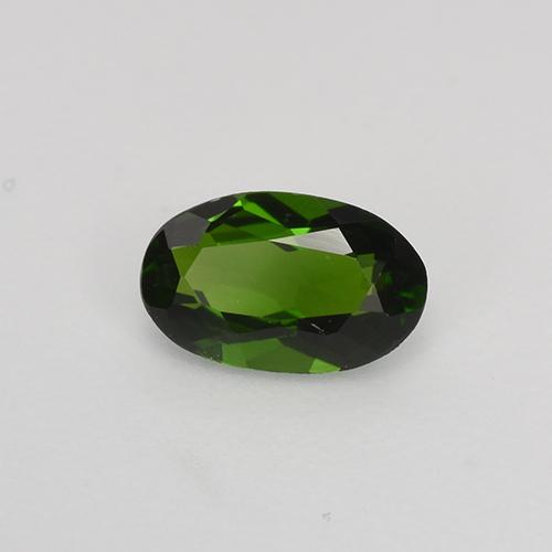 0.54캐럿 천연 딥 그린 크롬 디옵사이드, 타원형 컷, 6.6×4.2 mm, VVS-VS