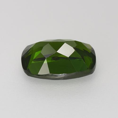 1.43캐럿 천연 다크 그린 크롬 디옵사이드, 쿠션 컷, 8.1×6 mm, VS