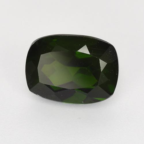 1.52캐럿 천연 매우 진한 녹색 크롬 디옵사이드, 쿠션 컷, 8.1×6 mm, VVS-VS