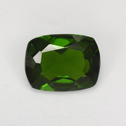 1.27캐럿 천연 포레스트 그린 크롬 디옵사이드, 쿠션 컷, 8×6.1 mm, VS
