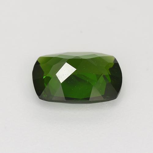 1.27캐럿 천연 포레스트 그린 크롬 디옵사이드, 쿠션 컷, 8×6.1 mm, VS