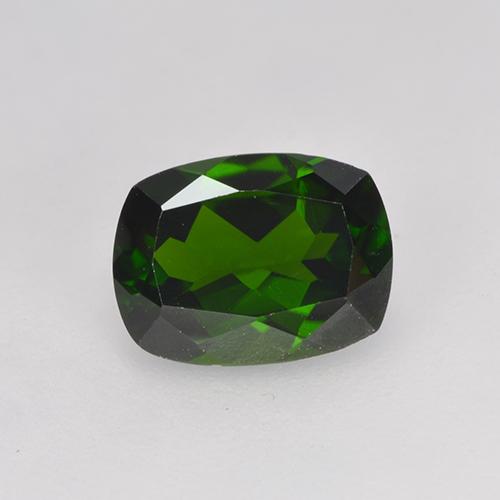 1.36캐럿 천연 딥 그린 크롬 디옵사이드, 쿠션 컷, 8×6.1 mm, VS