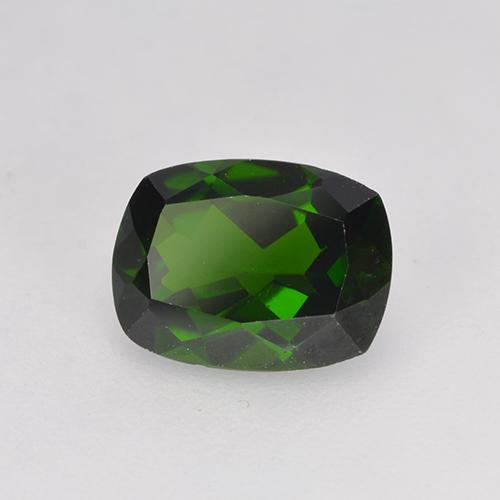 1.36캐럿 천연 딥 그린 크롬 디옵사이드, 쿠션 컷, 8×6.1 mm, VS