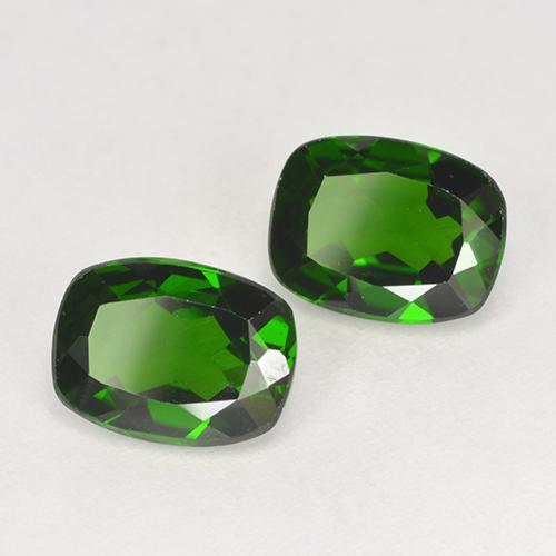 2.61캐럿 천연 포레스트 그린 크롬 디옵사이드 보석, 쿠션 컷, 8.2×6.1 mm, VS