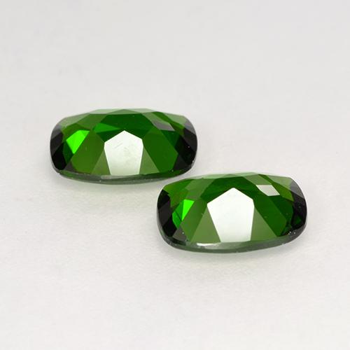 2.61캐럿 천연 포레스트 그린 크롬 디옵사이드 보석, 쿠션 컷, 8.2×6.1 mm, VS