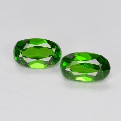 0.47캐럿 천연 미디엄-다크 그린 크롬 디옵사이드 보석, 타원형 컷, 5×3 mm, VS