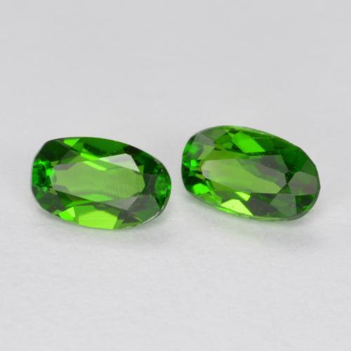 0.47캐럿 천연 미디엄-다크 그린 크롬 디옵사이드 보석, 타원형 컷, 5×3 mm, VS