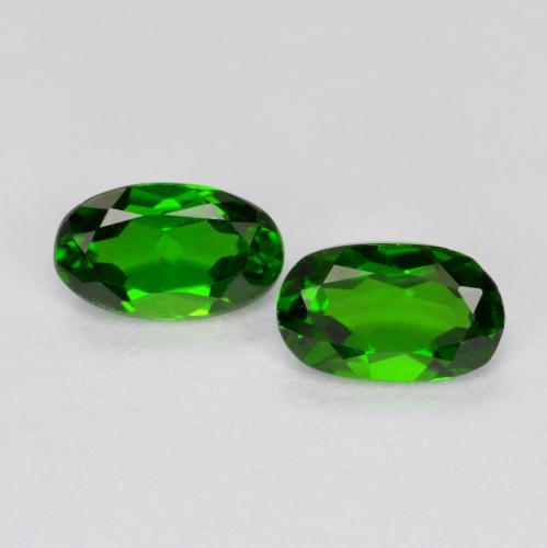 0.49캐럿 천연 밝은 포레스트 그린 크롬 디옵사이드 보석, 타원형 컷, 5.1×3 mm, VS