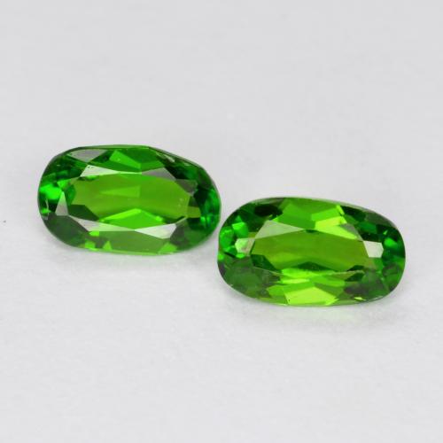 0.43캐럿 천연 미디엄-다크 그린 크롬 디옵사이드 보석, 타원형 컷, 5×2.9 mm, VS