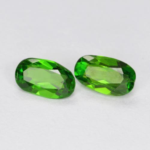 0.43캐럿 천연 미디엄-다크 그린 크롬 디옵사이드 보석, 타원형 컷, 5×2.9 mm, VS
