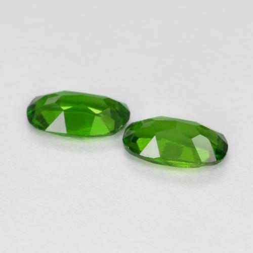 0.43캐럿 천연 미디엄-다크 그린 크롬 디옵사이드 보석, 타원형 컷, 5×2.9 mm, VS