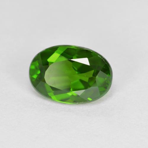 0.87캐럿 천연 생기 있는 그린 크롬 디옵사이드, 타원형 컷, 7.1×4.9 mm, VVS