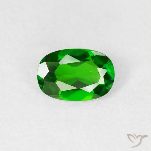 0.50ct 자연스러운 밝은 포레스트 그린 크롬 디옵사이드, 타원형, VS