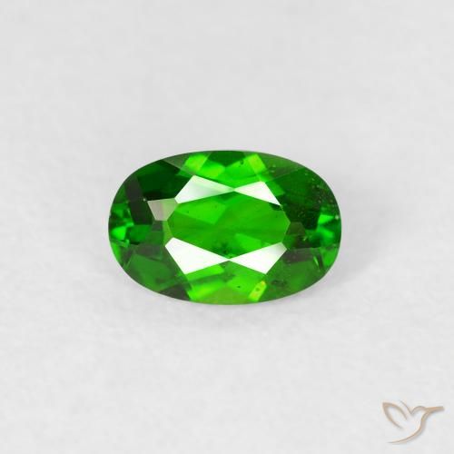 0.50ct 자연스러운 밝은 포레스트 그린 크롬 디옵사이드, 타원형, VS