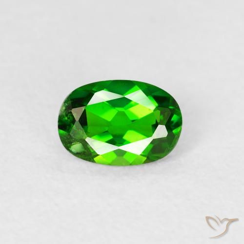 0.54ct 자연스러운 강렬한 녹색 크롬 디옵사이드, 타원형, VS